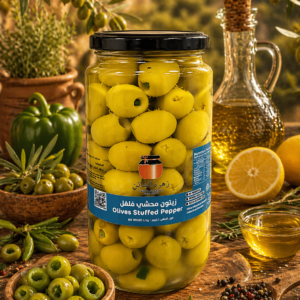 Green Olives Stuffed with Pepper (spicy) ( 1KG ) زيتون اخضر محشي فلفل (حار)