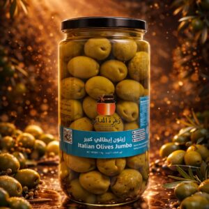 Green Italian Olives jumbo  ( 1 KG ) زيتون اخضر ايطالي كبير